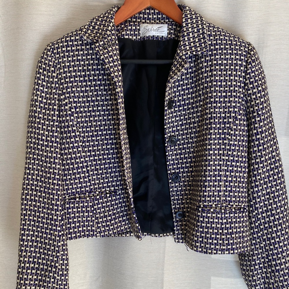 Vintage houndstooth cropped jacket